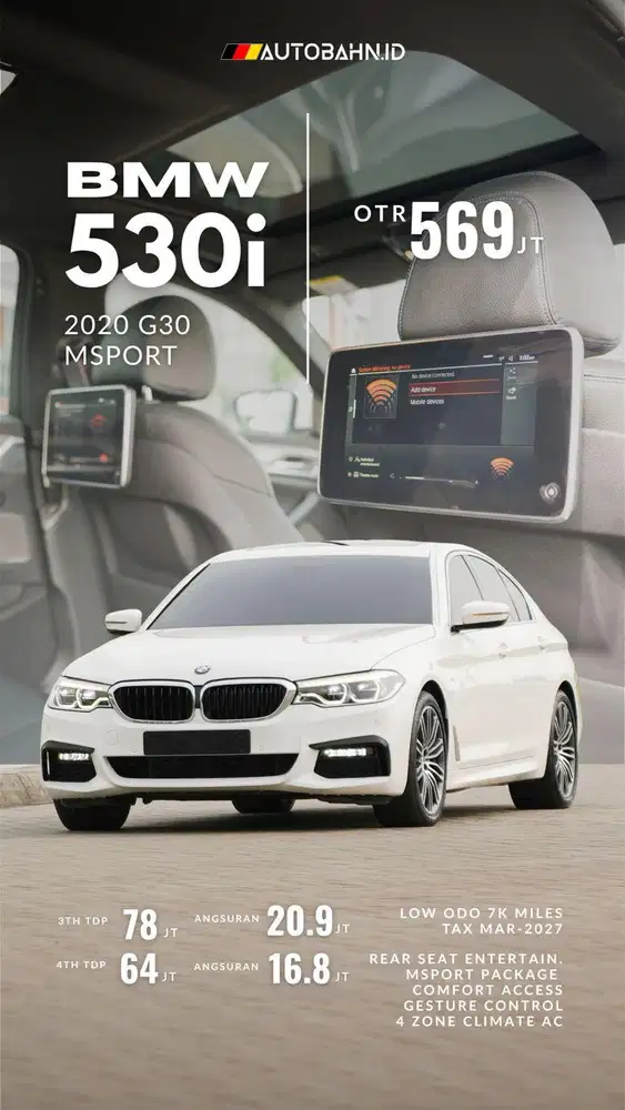 7K Rasa Baru! BMW 530i Msport 2020 RSE Full Spec! Reg 2019 e350 330i