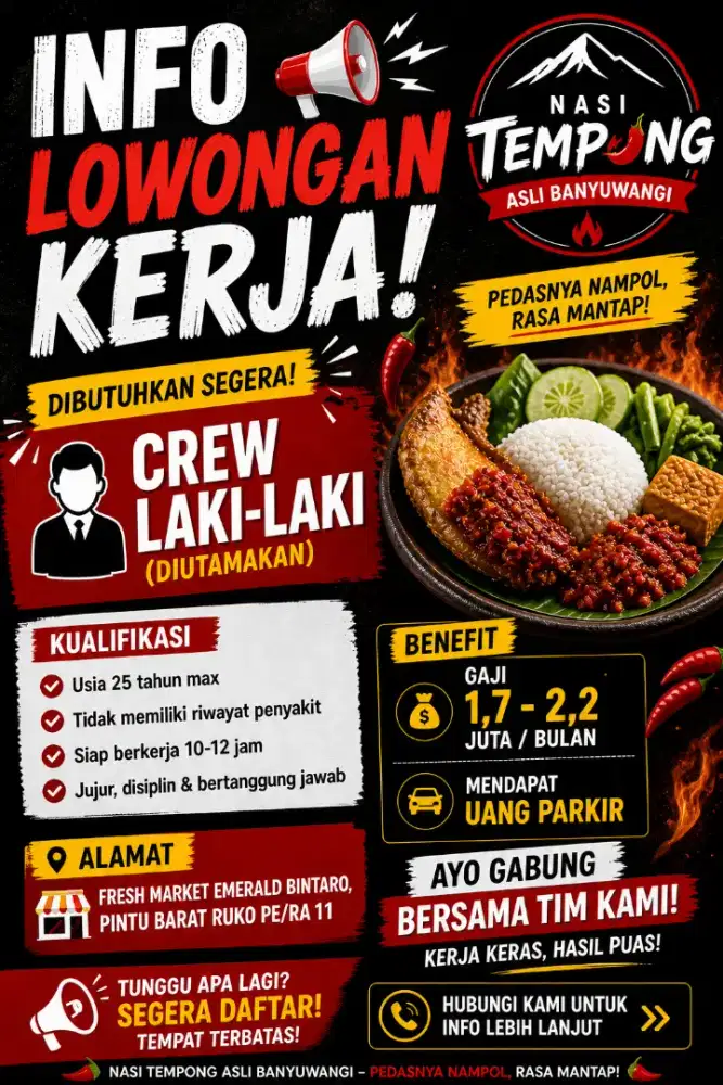 LOKER SEGO TEMPONG FRESH MARKET BINTARO