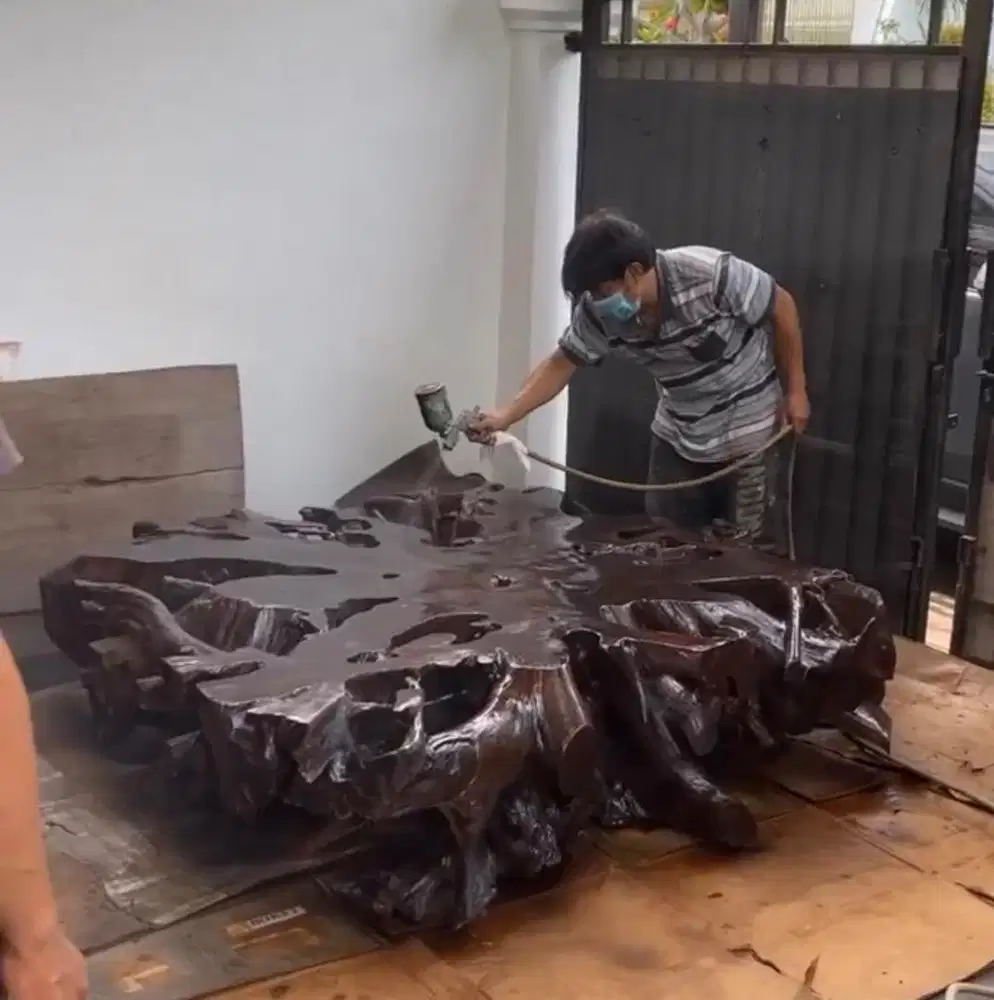 MEJA AKAR JATI diameter besar RARE