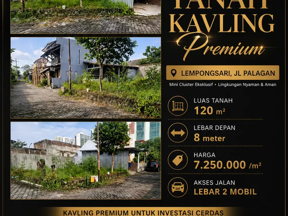 Tanah premium dalam cluster di Lempongsari Jlan Palagan