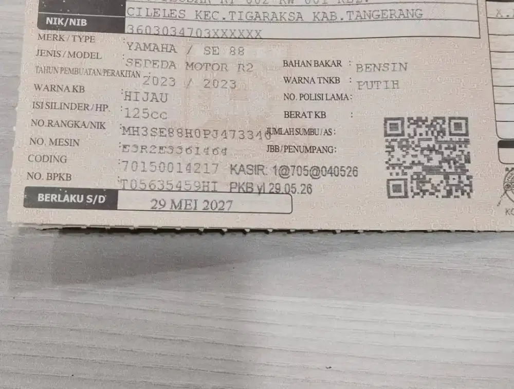 Dijual Mio M3 2023 pajak on STNK BPKB faktur lengkap