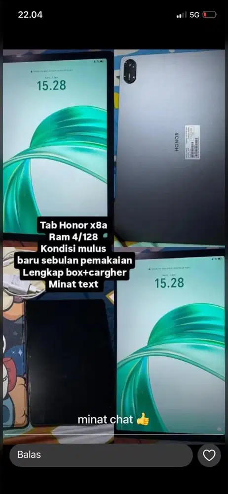Dijual tab honor x8a 11 inch nego merapat