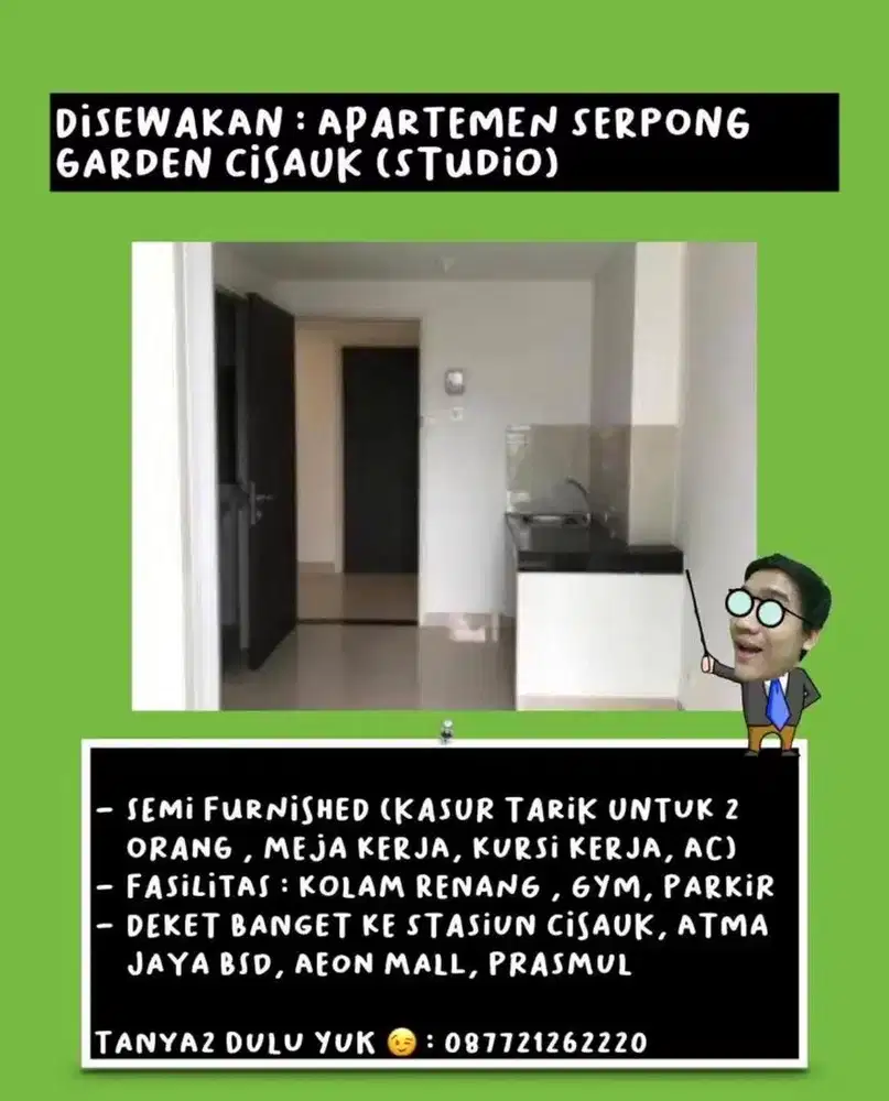 [PALING MURAH] Serpong Garden Apartment tipe Studio