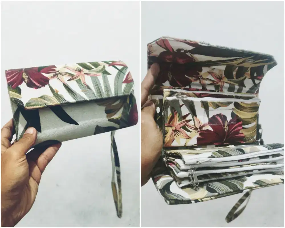 (Free/Gratis) Dompet Tangan Motif Bunga