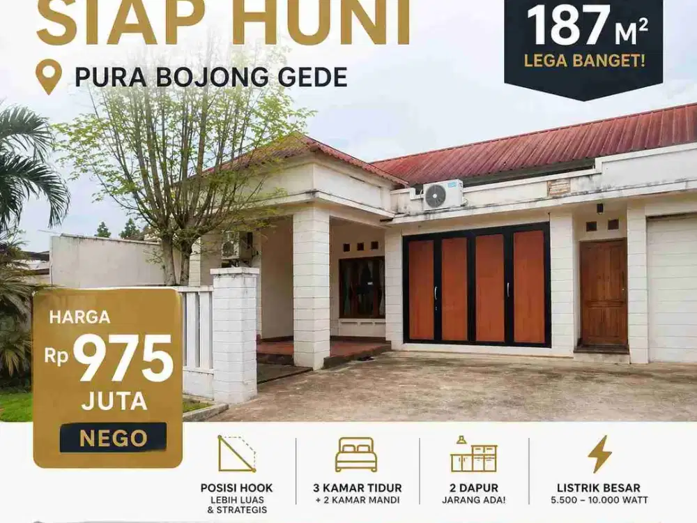 Dijual cepat rumah hook di Pura Bojong Gede, Bogor