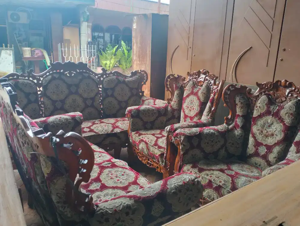 set kursi tamu jati Jepara asli 7 person