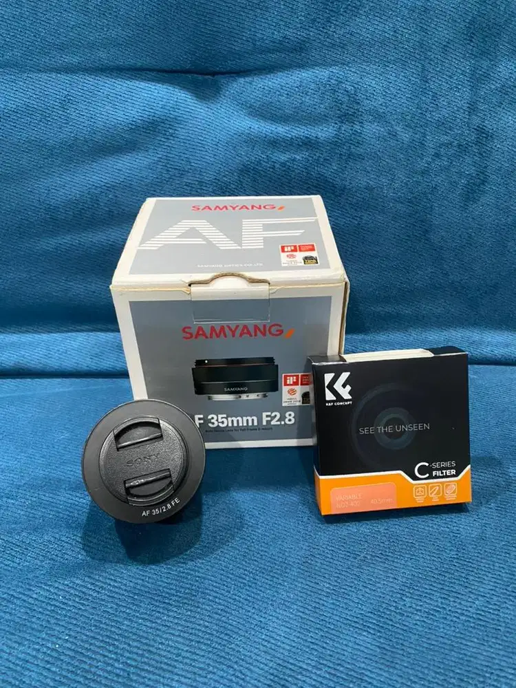 Lensa Samyang 35mm f2.8 sony full frame + filter k&f variable ND2-400