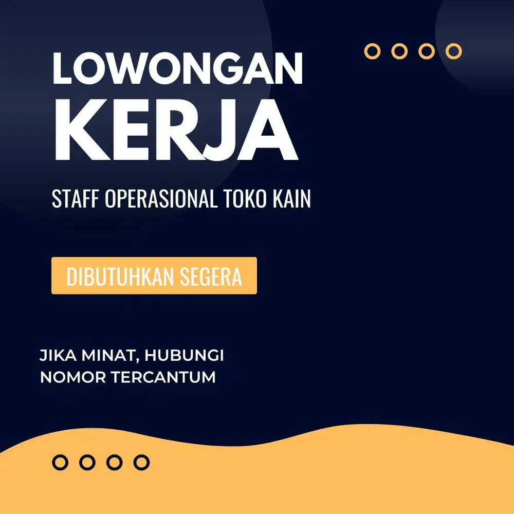Lowongan Kerja Staf kerja Operasional Toko Crew Store *dibutuh SEGERA*
