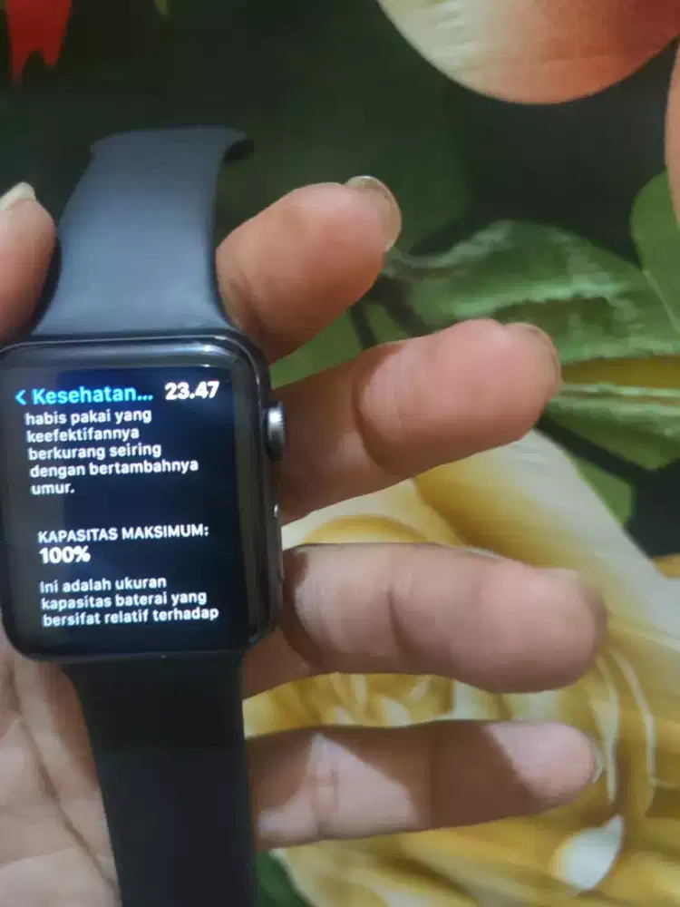 Apple watch series 3 42mm normal semua nya bh 100% lkp bebas reset