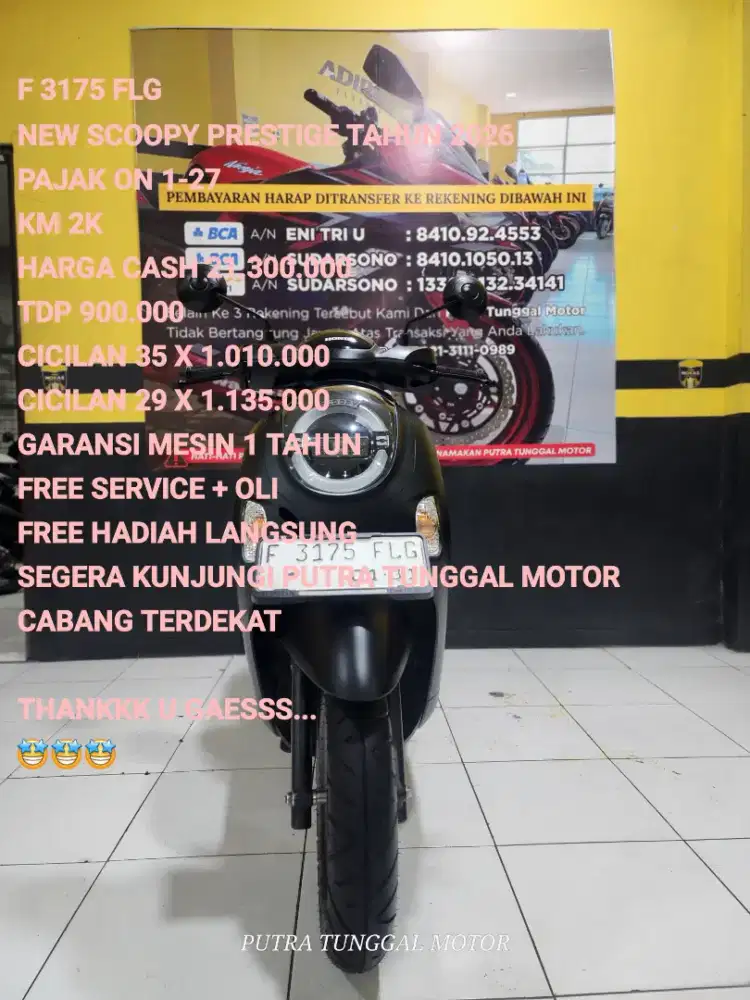 NEW SCOOPY PRISTIGE TAHUN 2026,PEMAKAIN BARU 4BLN,GRESSS
