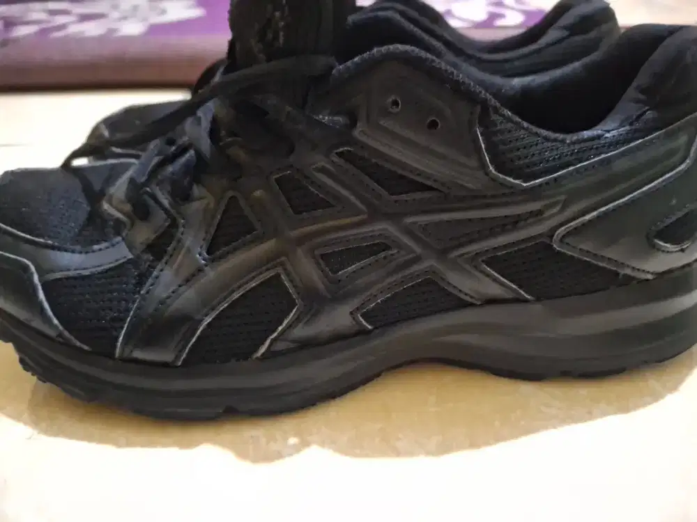 SEPATU IMPORT ASICS FULL BLACK ORIGINAL
