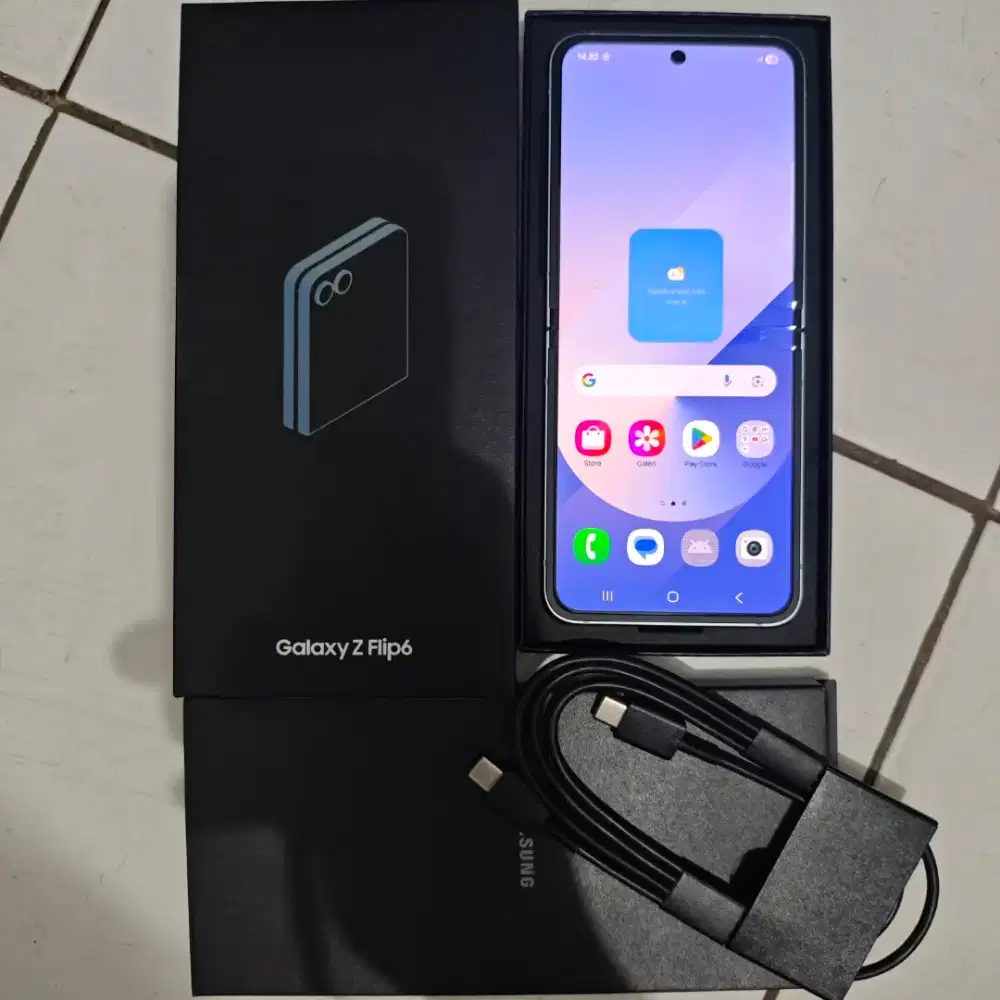 Samsung Z flip 6 12/256 blue mulus lengkap