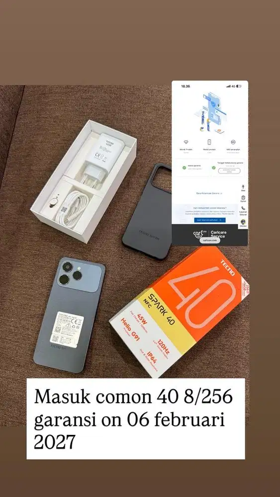 tecno spark 40 8/256 garansi on februari 2027