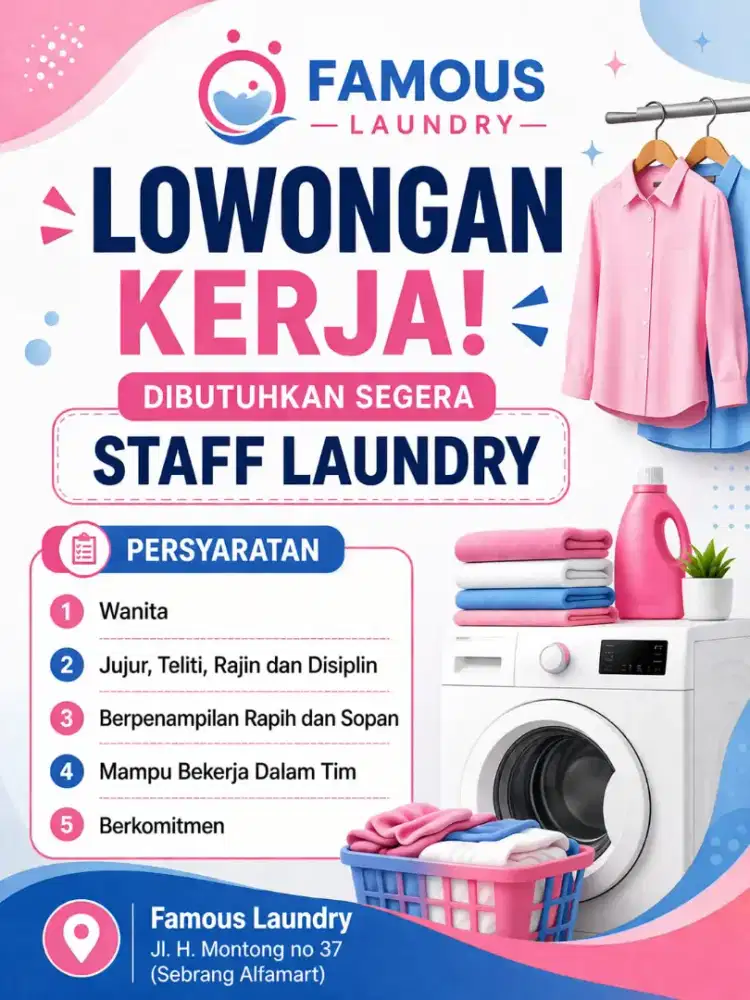 LOWONGAN KERJA PEGAWAI LAUNDRY