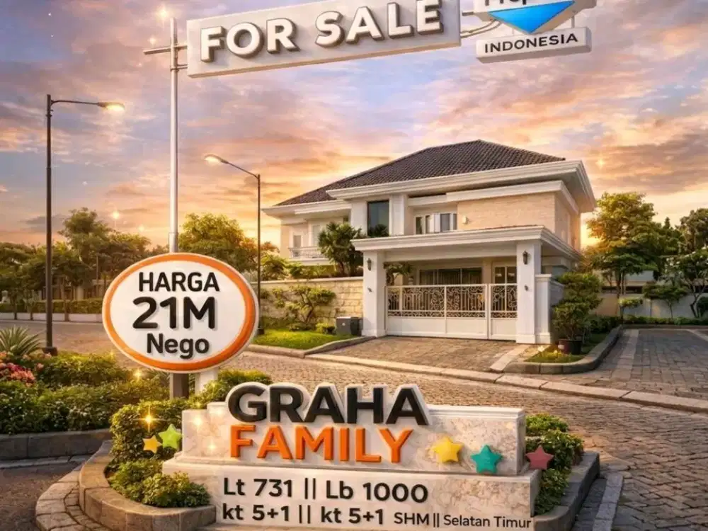 JUAL CEPAT RUMAH MEWAH GRAHA FAMILY DKT DIAN ISTANA PAKUWON