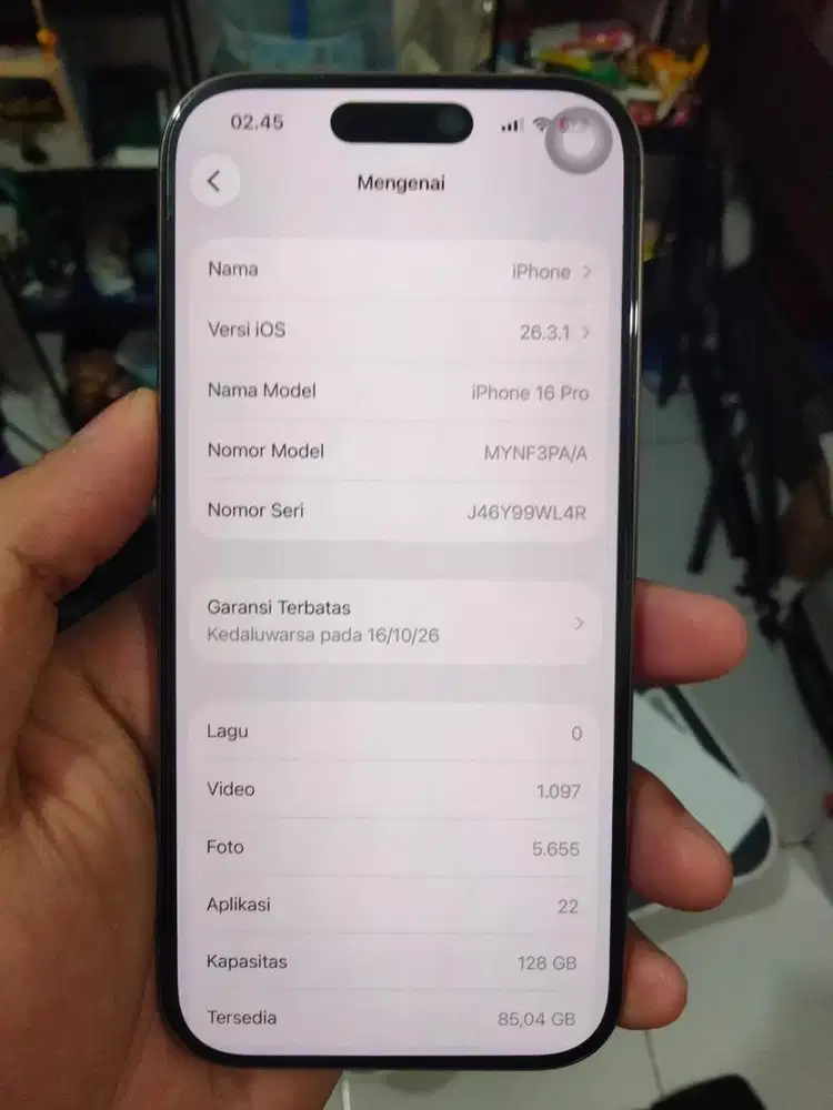 IPHONE 16 PRO IBOX 128GB FULLSET GARANSI