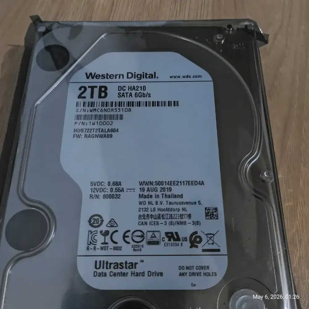 Western Digital Ultrastar Data Center Drive DC HA210 3.5inch 2TB