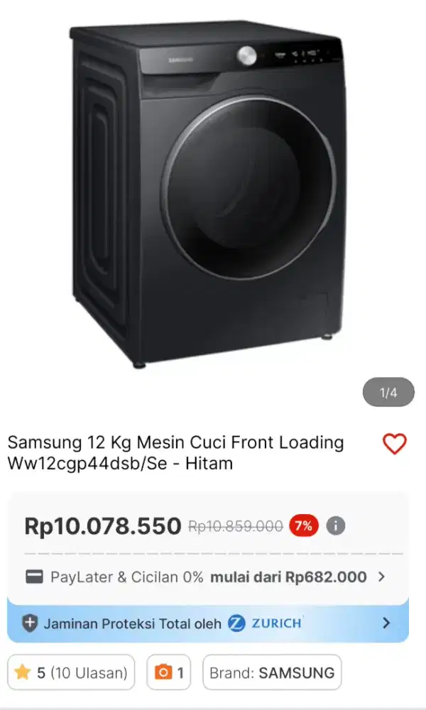 Mesin cuci samsung 12KG super hemat listrik