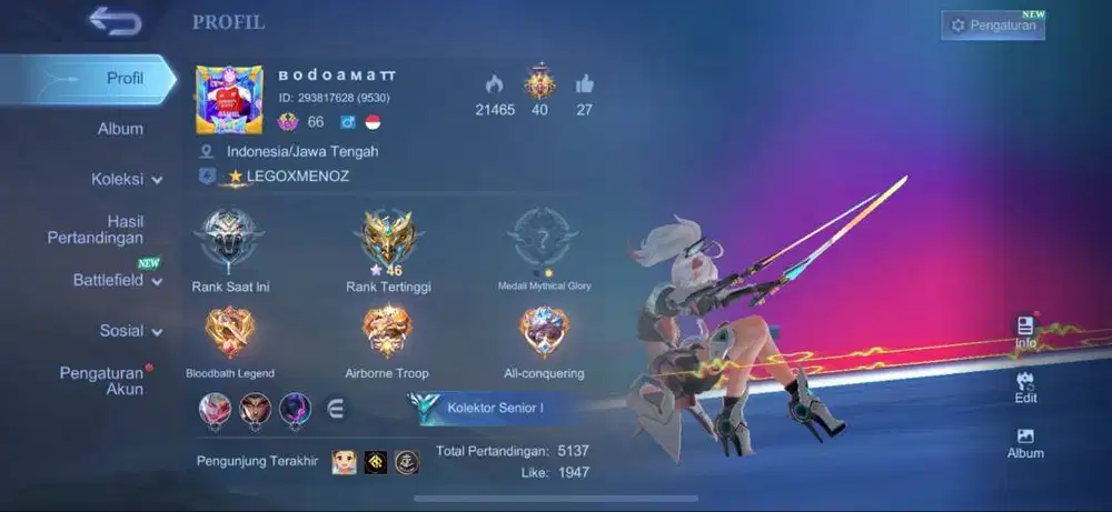 Jual cepat akun mobile legend