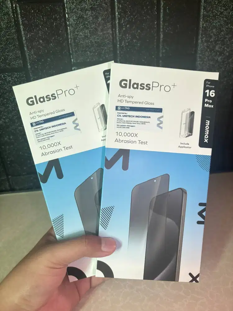 Tempered Glass iPhone 16 Pro Max Anti Spy + Case Momox Murah