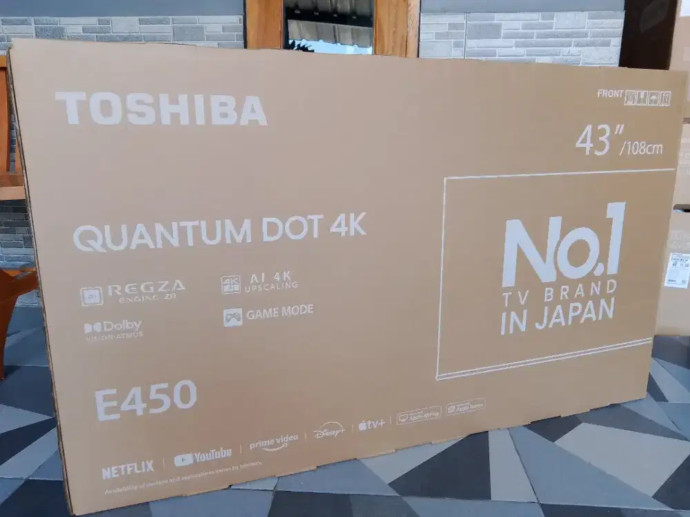 Toshiba QLED smart tv 43 inch 43E45NP layar QLED 4K UHD