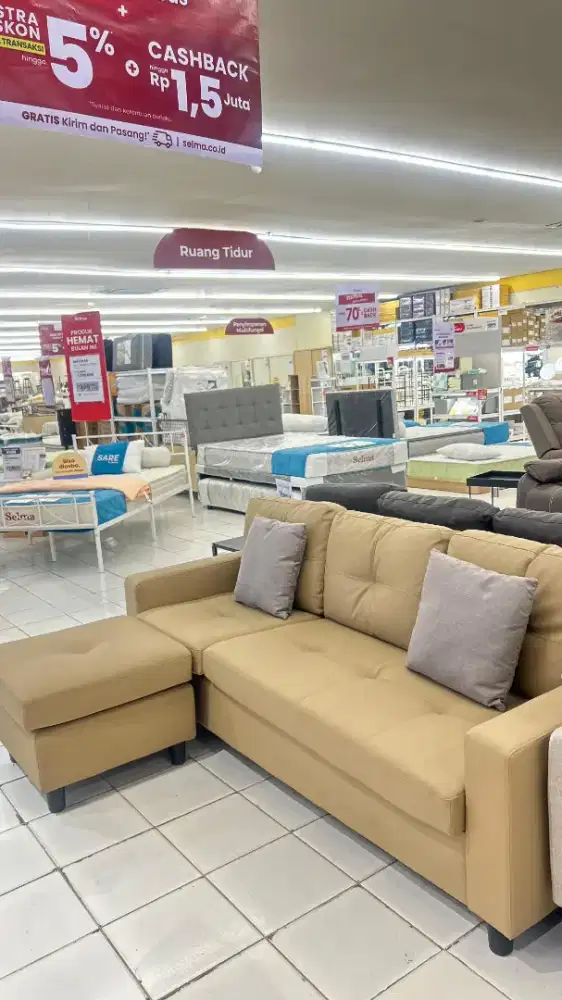 SOFA SUDUT L BAHAN KULIT - COKSU