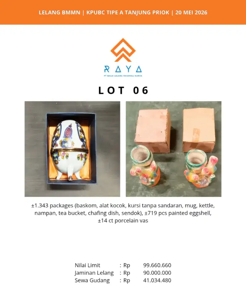 PERALATAN DAPUR, PAINTED EGGSHELL, PORCELIN VAS