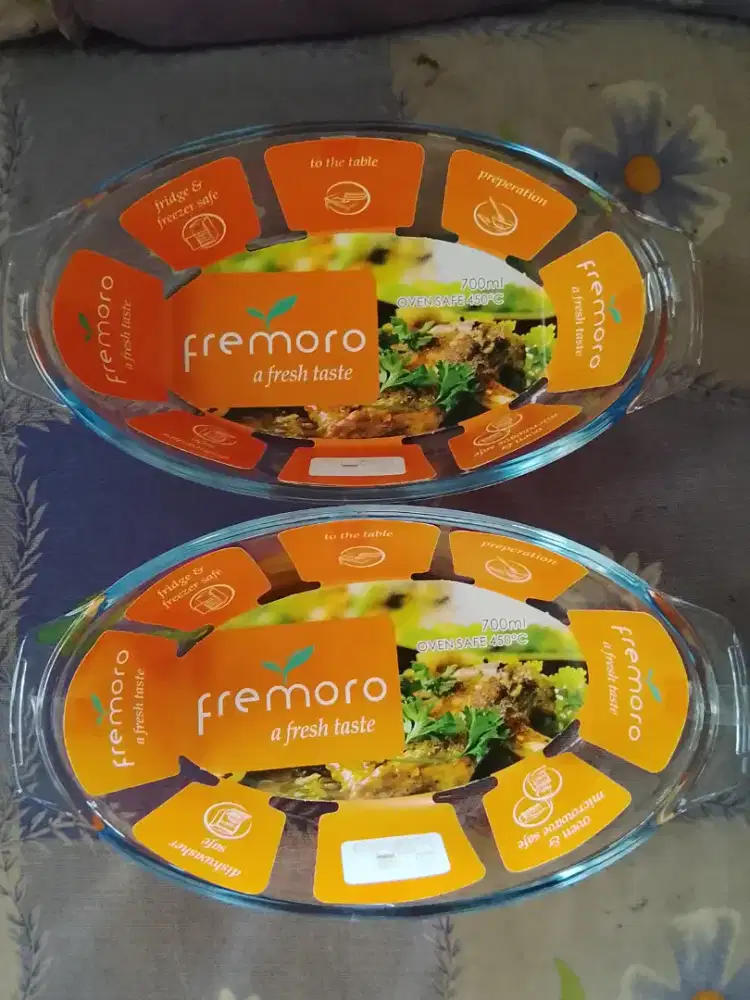 Di jual 2pcs Fremoro 700ml Borosilicate Glass Bakeware