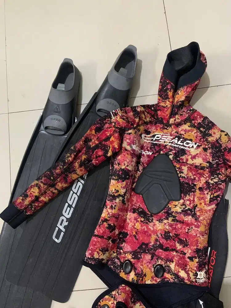 Jual alat freedive longfins & wetsuit