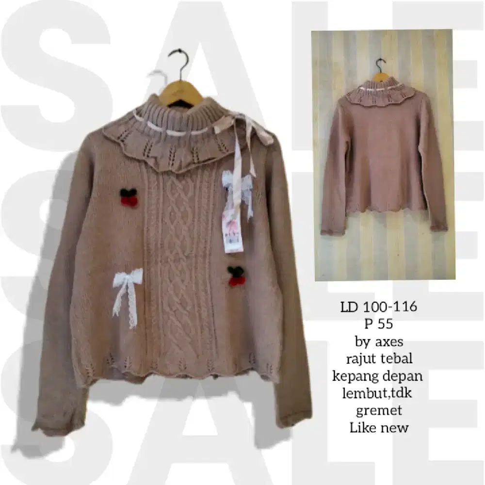 Atasan rajut tebal/kepang preloved
