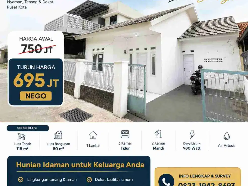 Turun harga rumah 600 Jutaan di Antapani Kota Bandung