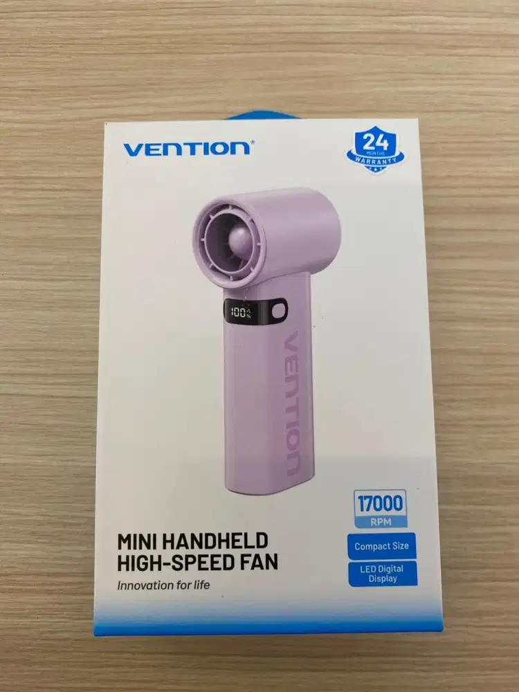 Kipas Vention Mini With Led Display Purple/Pbevo