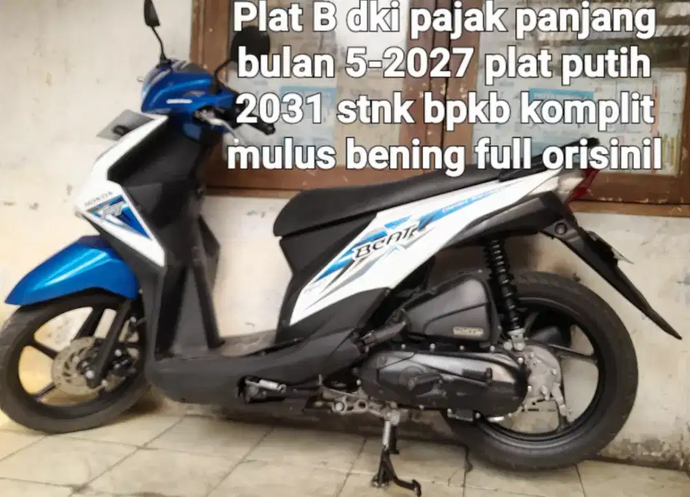 Honda beat f1 2016 stater halus cbs cw asli biru putih B dki pjk pjng