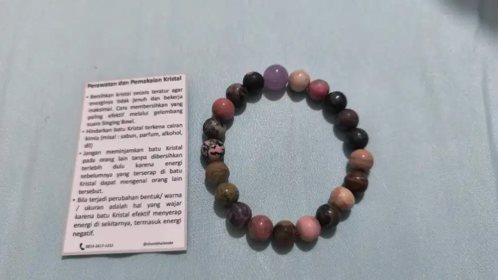 Gelang Batu Rhodonite Mulus like new