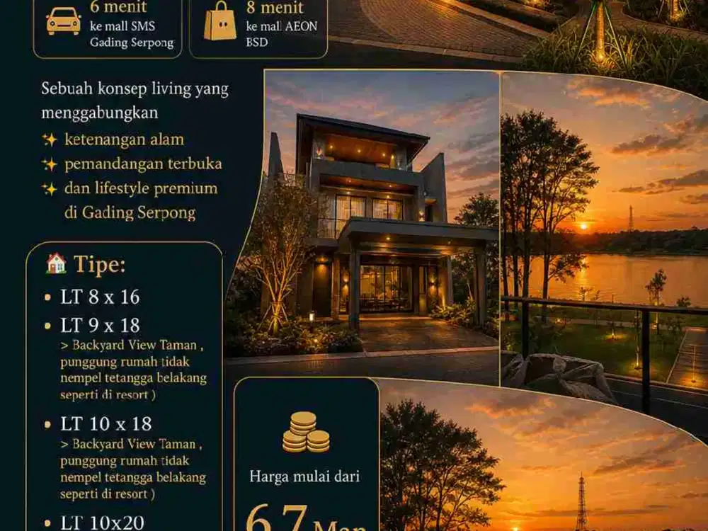 Rumah Mewah Lake Side View Danau New Matera Gading Serpong