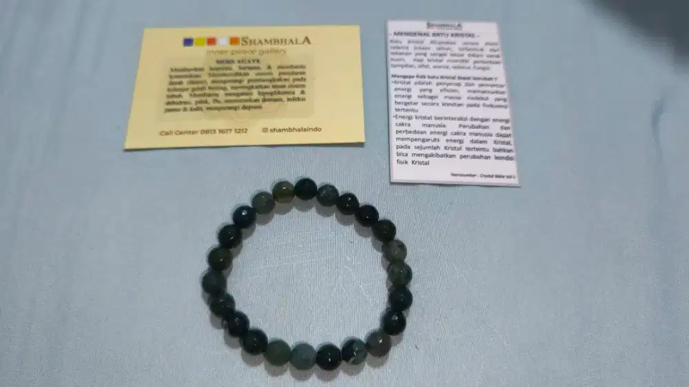 Gelang Moss Agate mulus like new