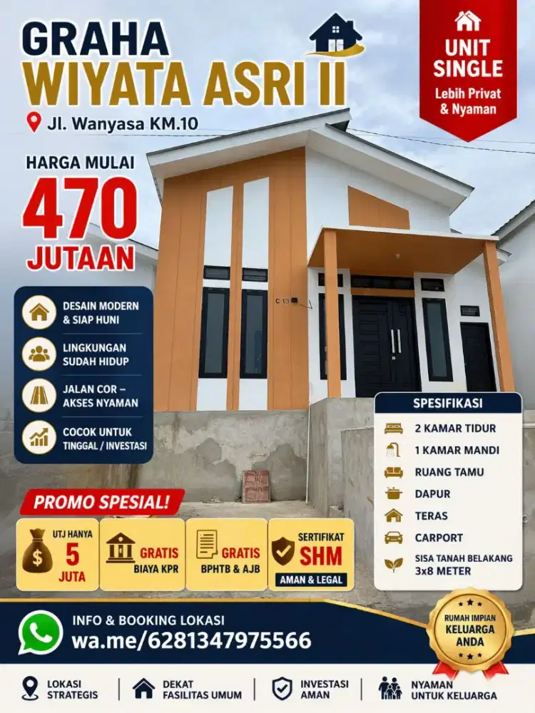 Rumah minimalis legalitas sertifikat sdh pecah