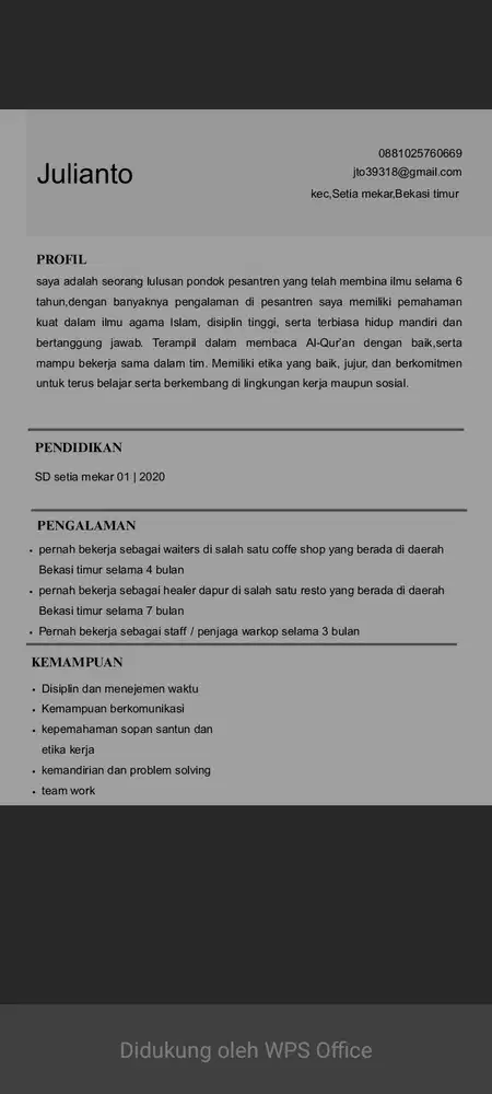 Cari loker apa saja,umur 18 tahun