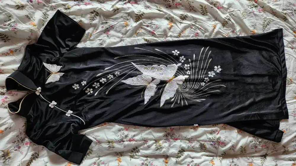 Black Butterfly Cheongsam Dress