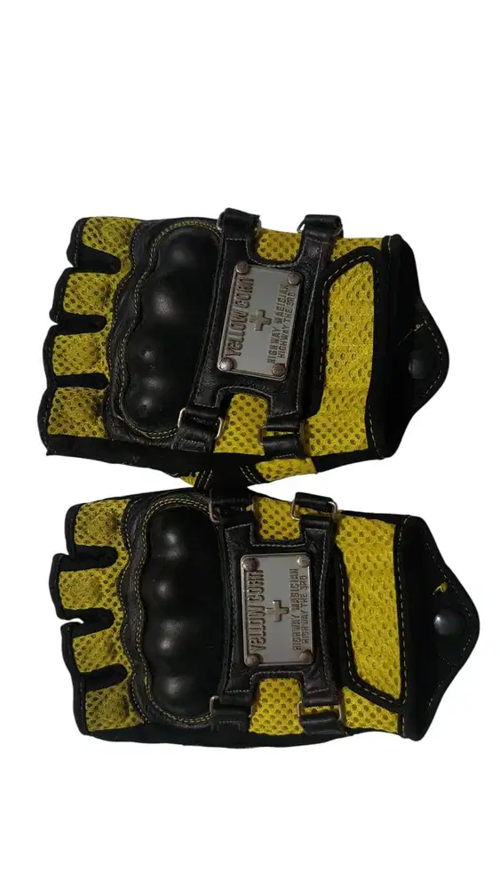 yellow corn half gloves mesh
