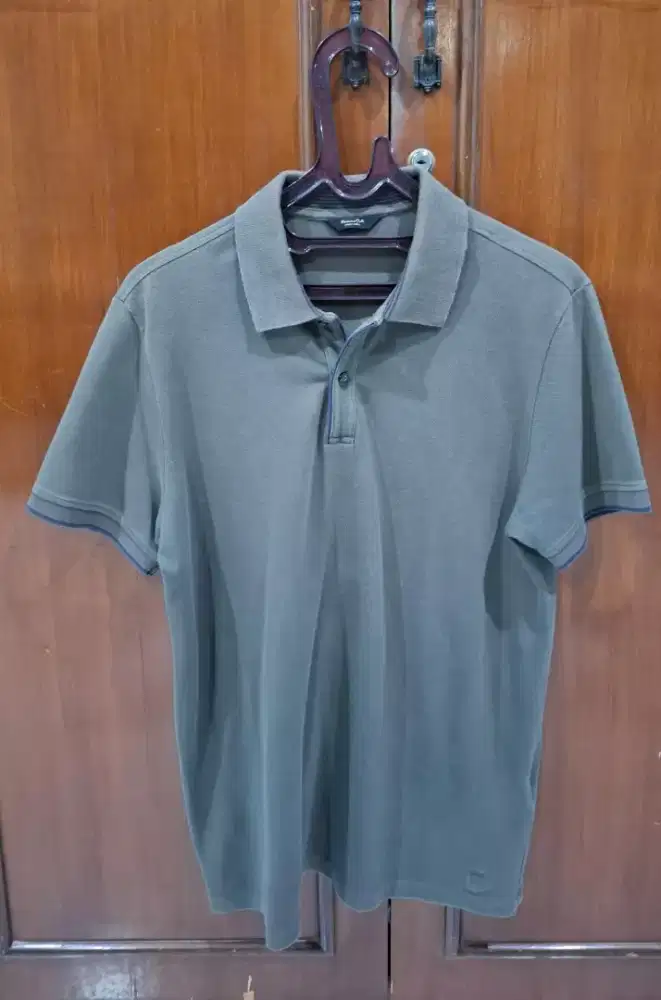 Poloshirt Massimo Dutti Size L Made in Turkey Army Green Perfect