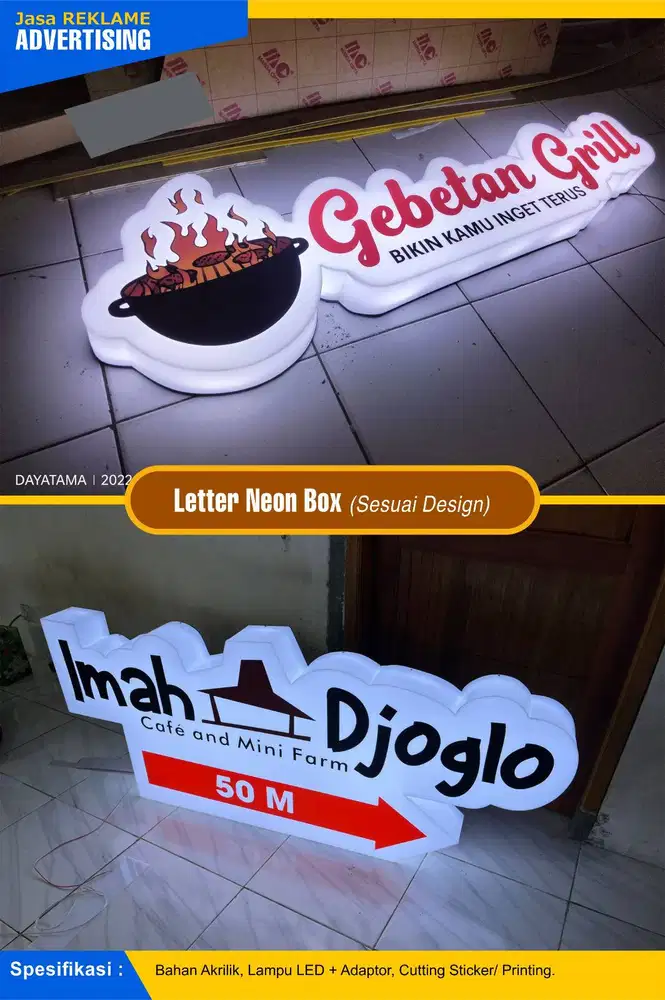 neonbox bentuk costum free disian