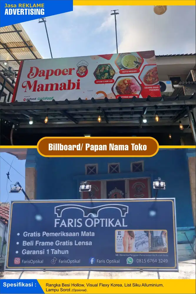 plang nama toko neonbox billboard
