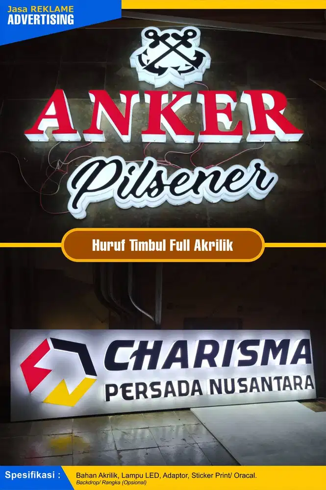 huruf timbul nyala free disian
