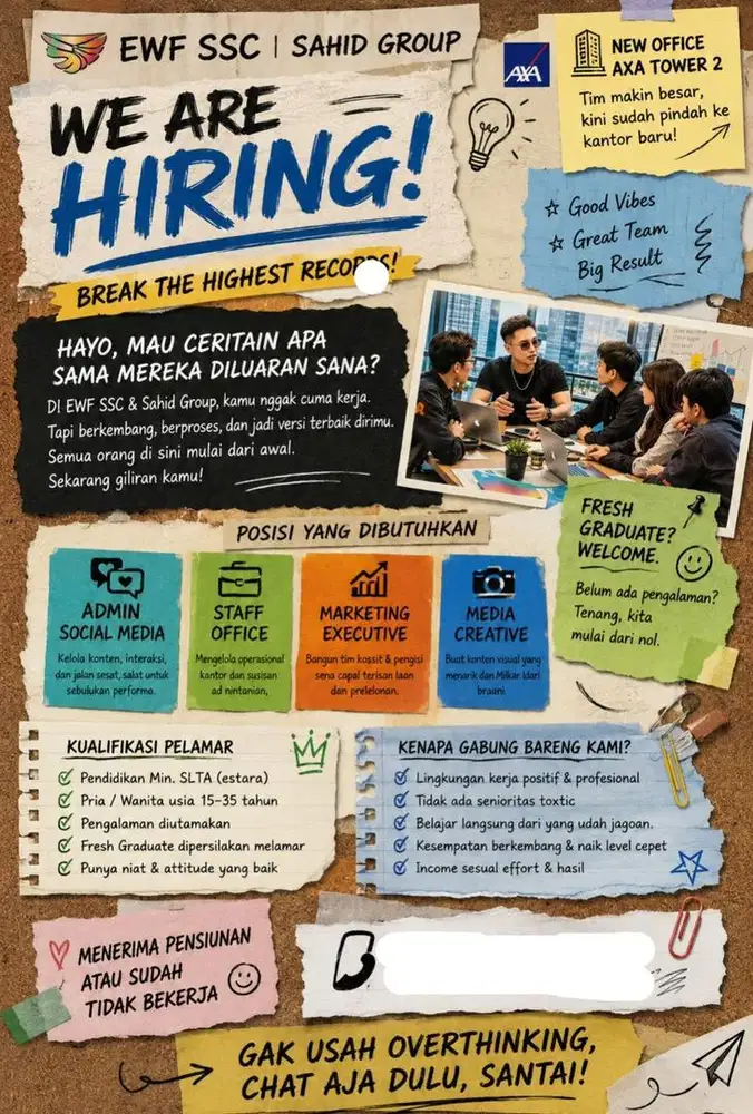 Loker menerima anak pkl/magang dan pensiunan yang masih produktif
