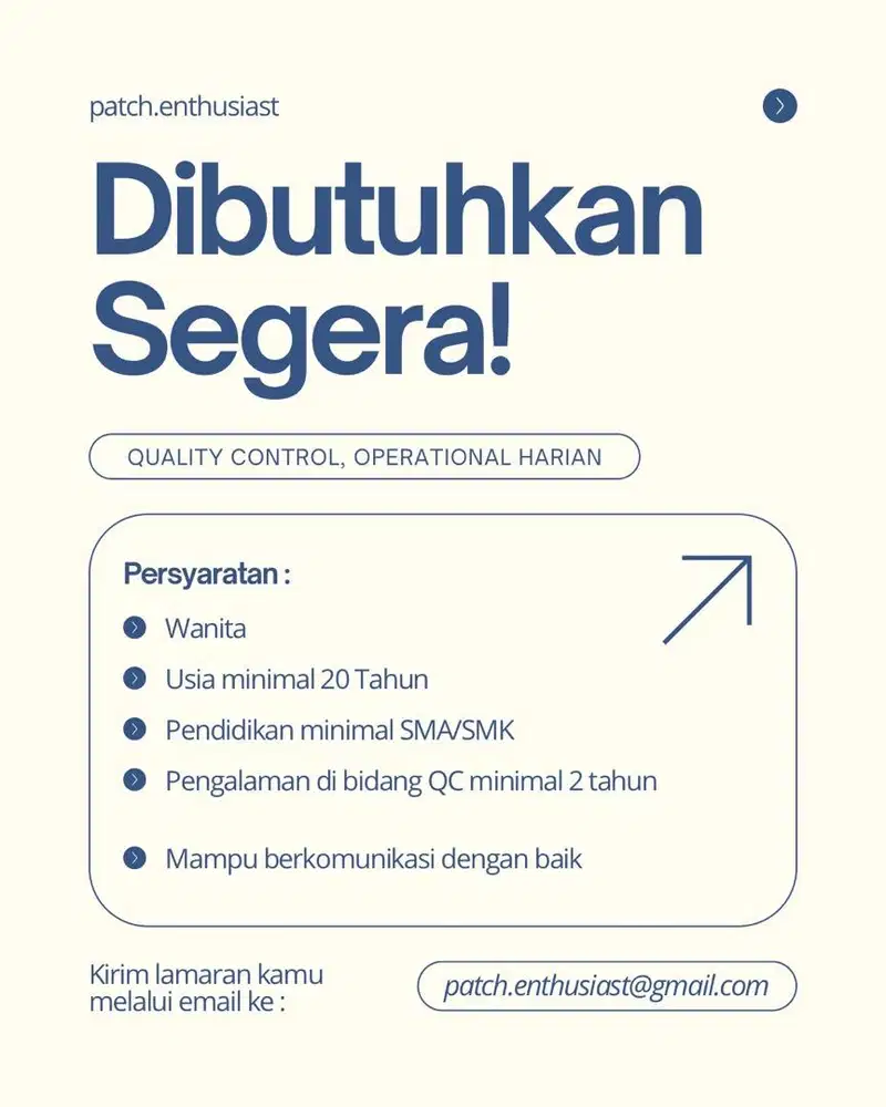 Lowongan kerja Quality Control