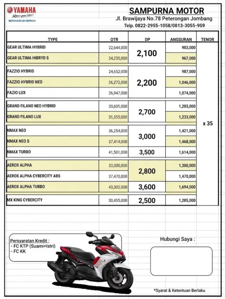 YAMAHA SAMPURNA MOTOR