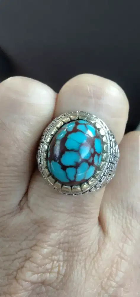 Pirus Mesir urat merah ring Alpaka super 8