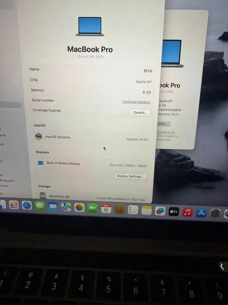 Macbook pro 13 inch M1 2020