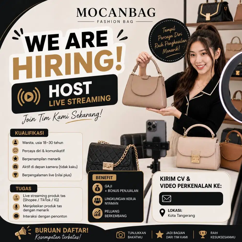 Host Livestreaming Tas Wanita